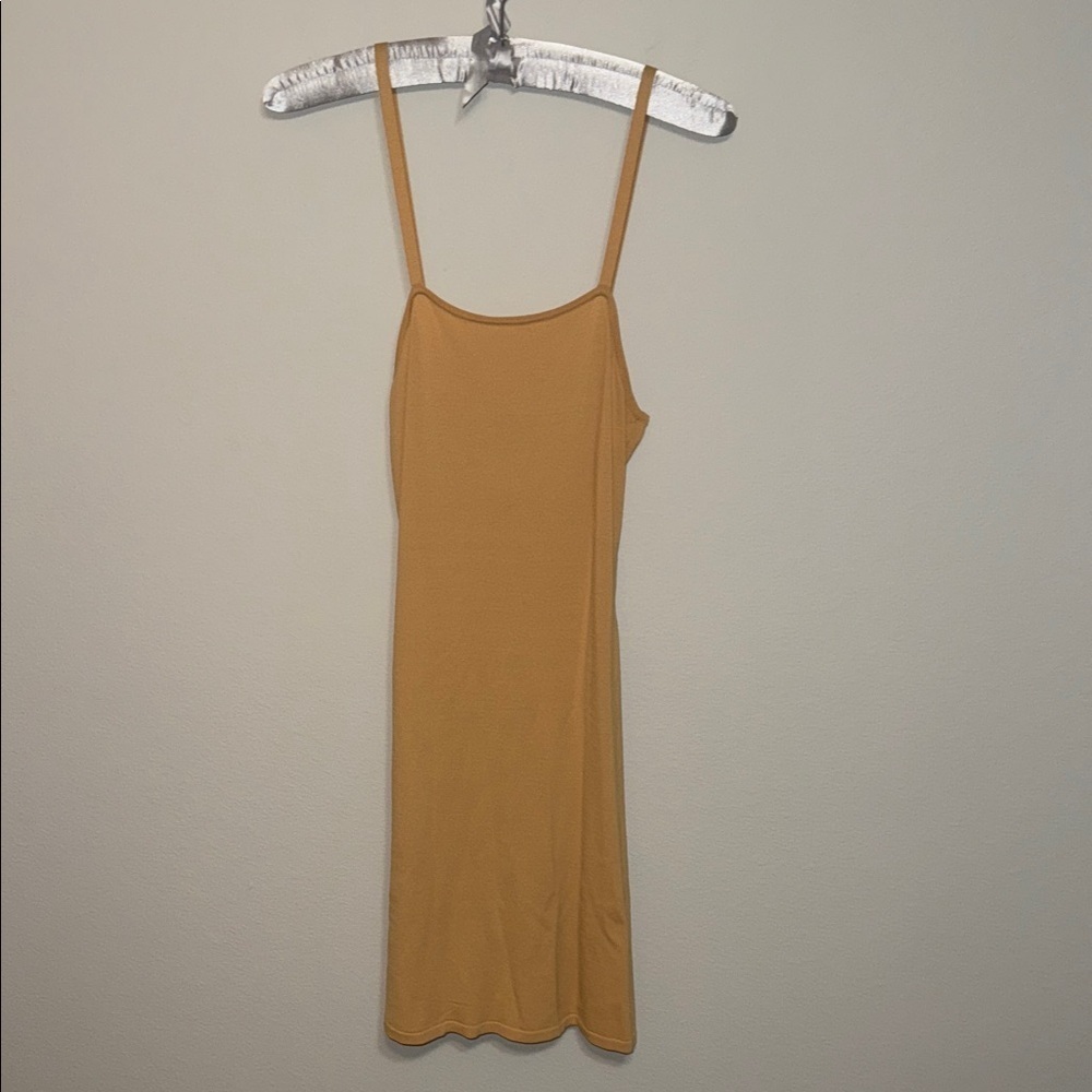 Sandro Mustard Fit & Flare Layering Dress - size small. B7